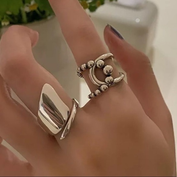 - NEW Geometric Design Sterling Silver Ring - Picture 1 of 15